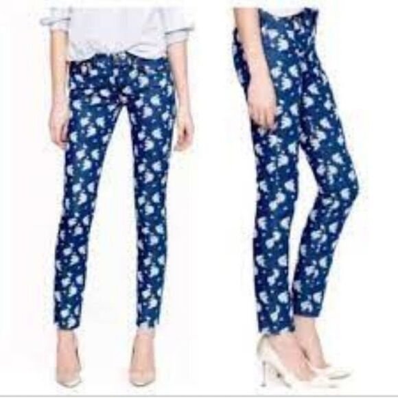 J. Crew Cropped Matchstick in Indigo Floral Size 27 - Picture 2 of 12